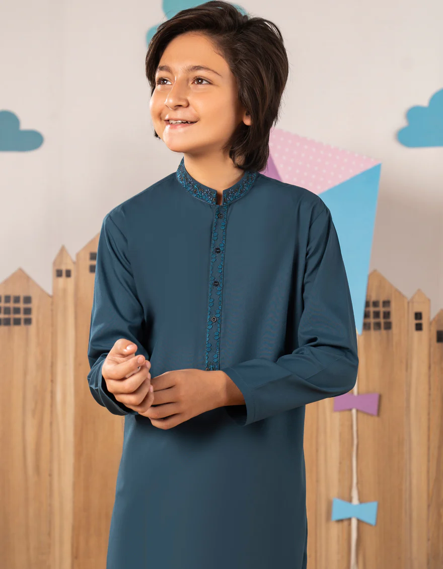 TEAL BLENDED KURTA TROUSERS | JCKP-A-39248/S25/JJ1 - Image 3