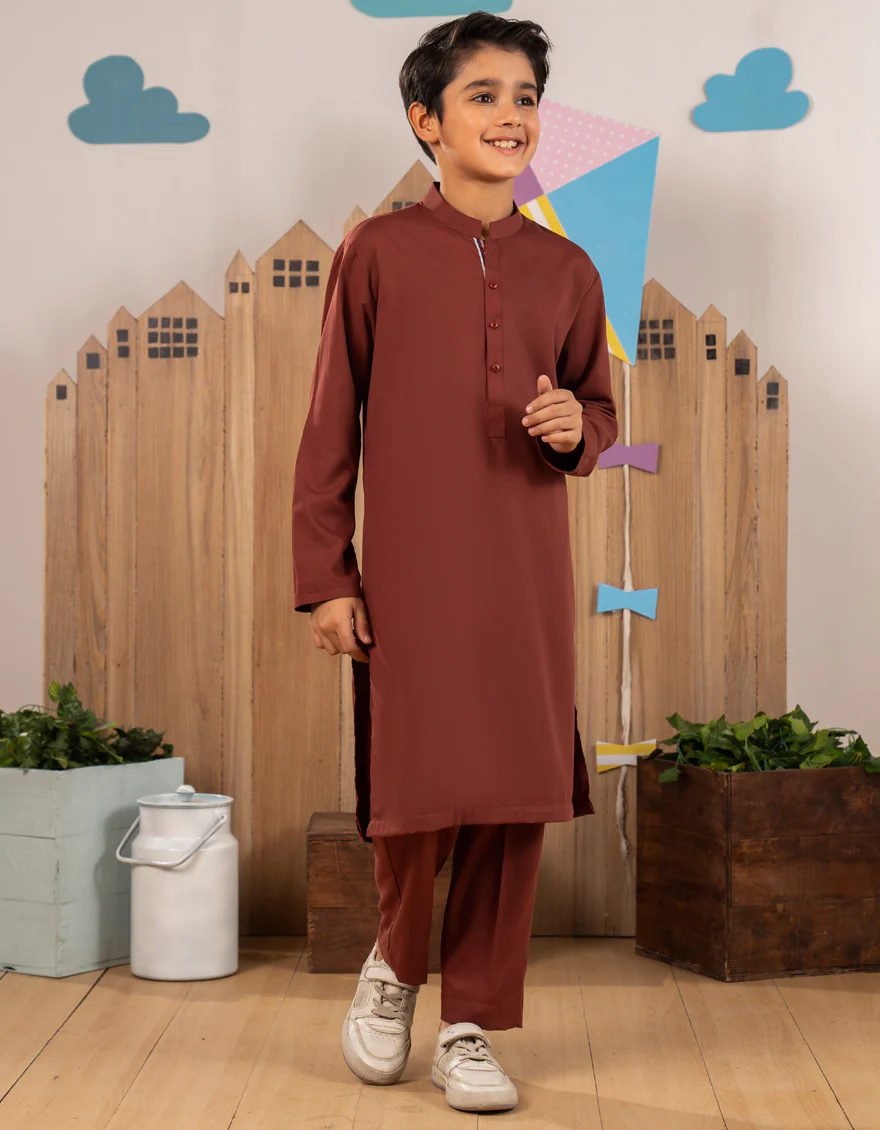 RUST BLENDED KURTA TROUSERS | JCKP-A-39315/S25/JJ9