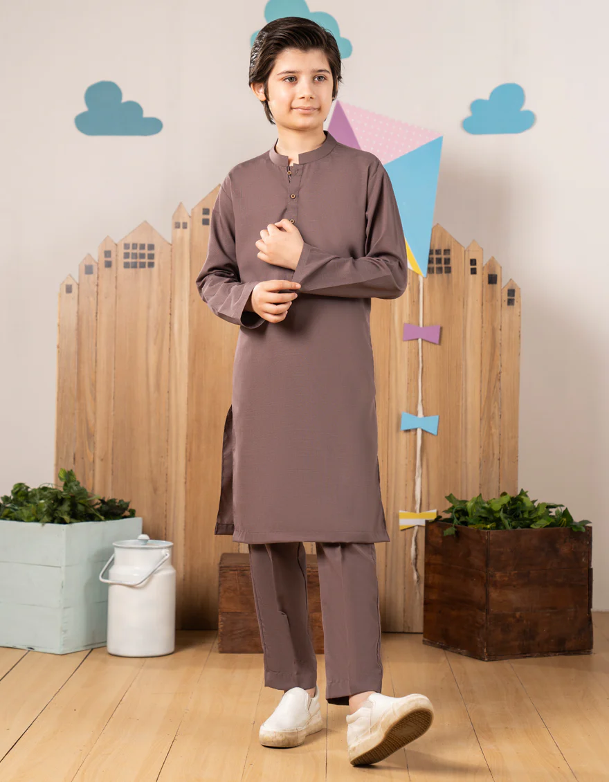 BROWN BLENDED KURTA TROUSERS | JCKP-A-39336/S25/JJ1