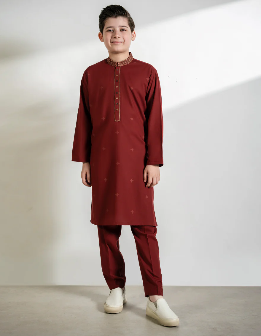 RUST BLENDED KURTA TROUSERS | JCKP-A-39429/S25/JJ9841-SF