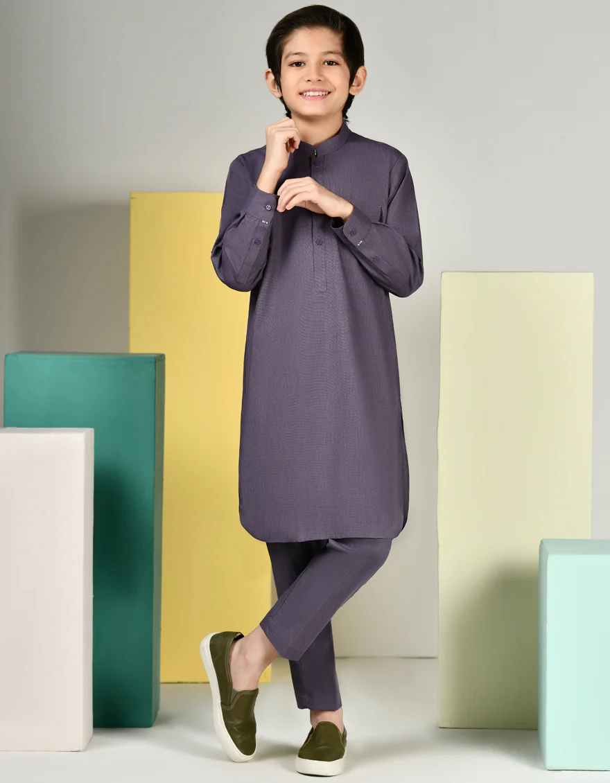 PURPLE BLENDED KURTA TROUSERS | JCKP-A-46397/S24/JJ9368-CL