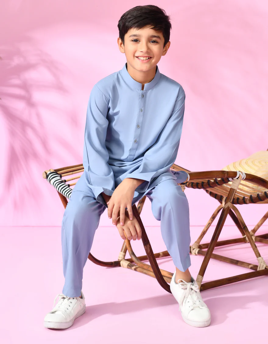 BLUE BLENDED KURTA TROUSERS | JCKP-S-38993/S24/JJ8