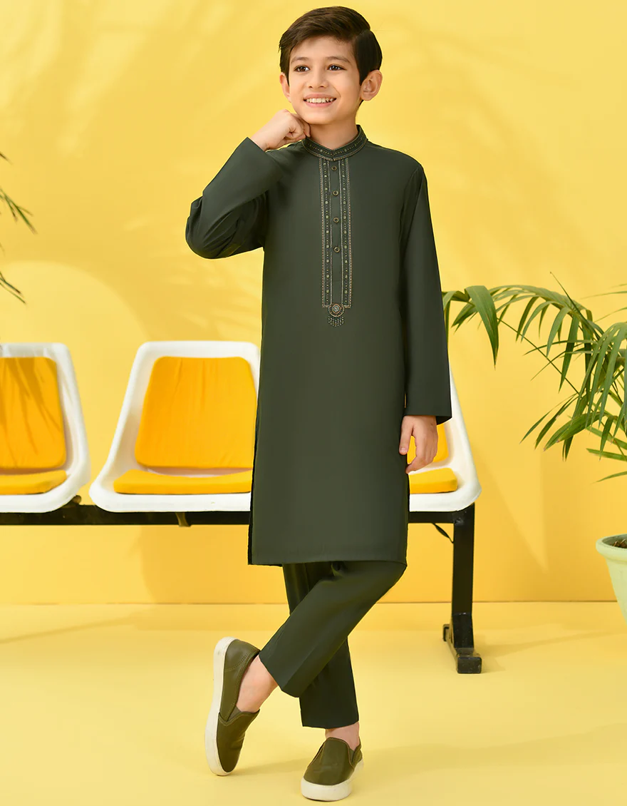 GREEN BLENDED KURTA TROUSERS | JCKP-S-39002/S24/JJ9