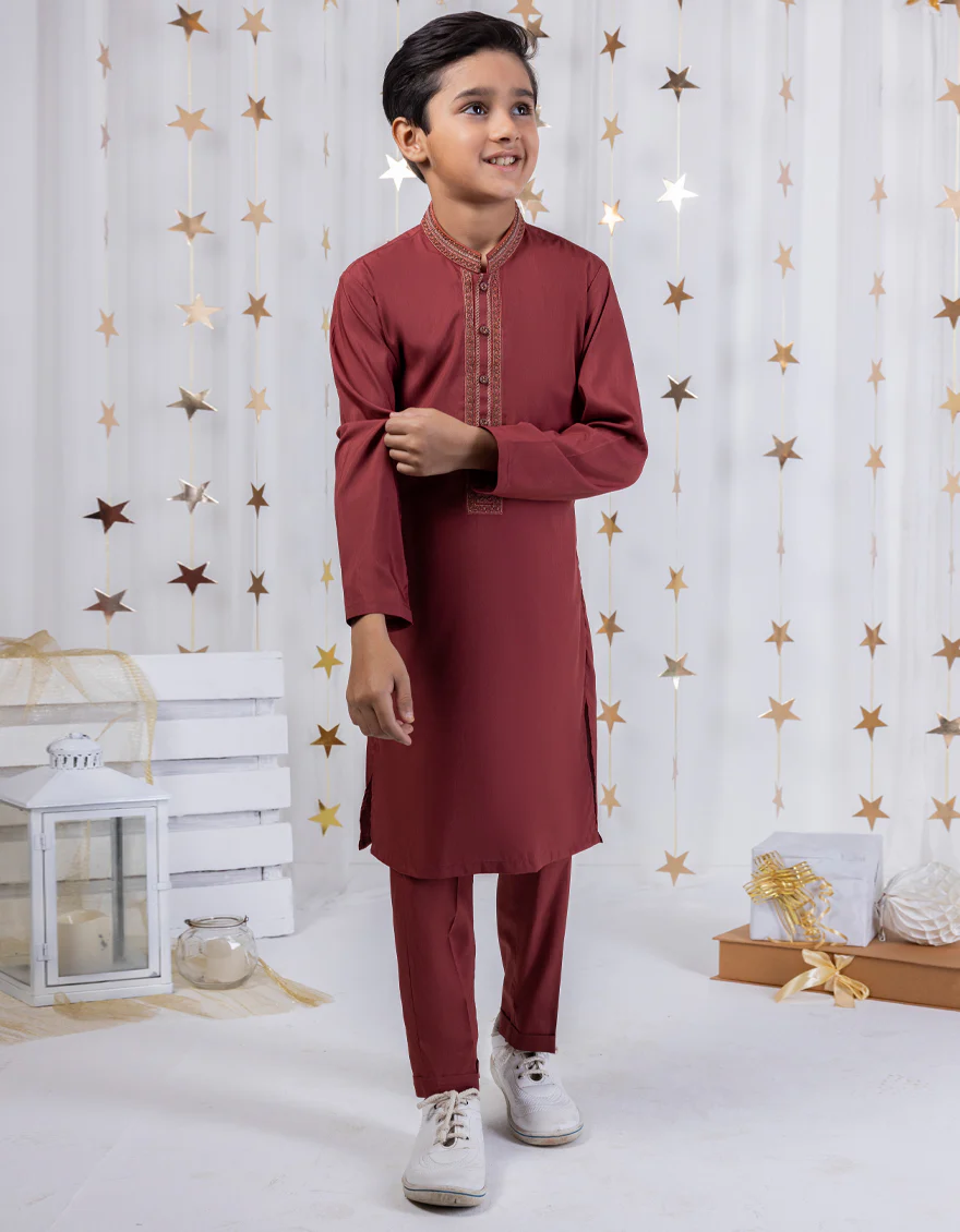 RED BLENDED KURTA TROUSERS | JCKP-S-39003/S24/JJ9