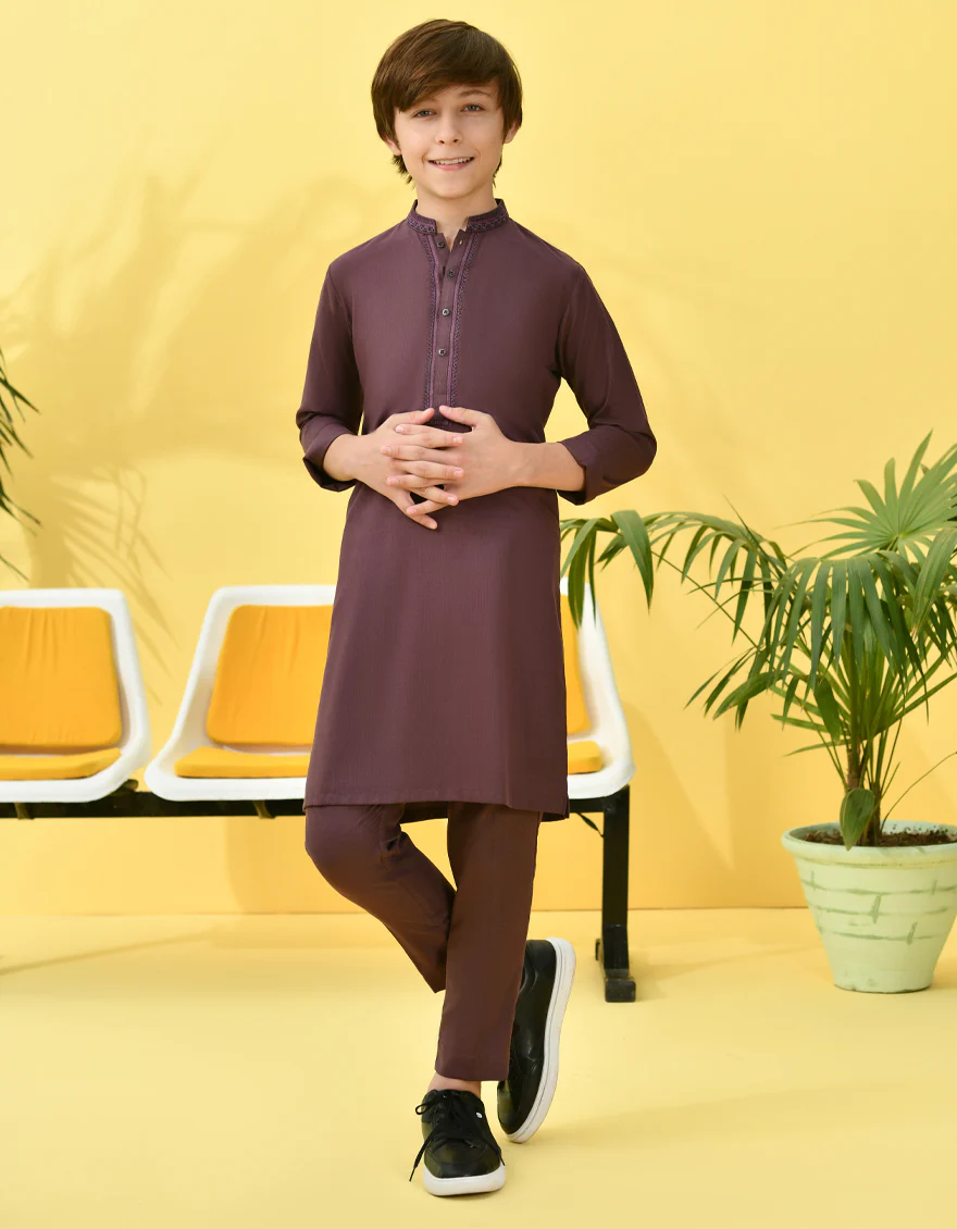 PURPLE BLENDED KURTA TROUSERS | JCKP-S-46235/S24/JJ9053-SF