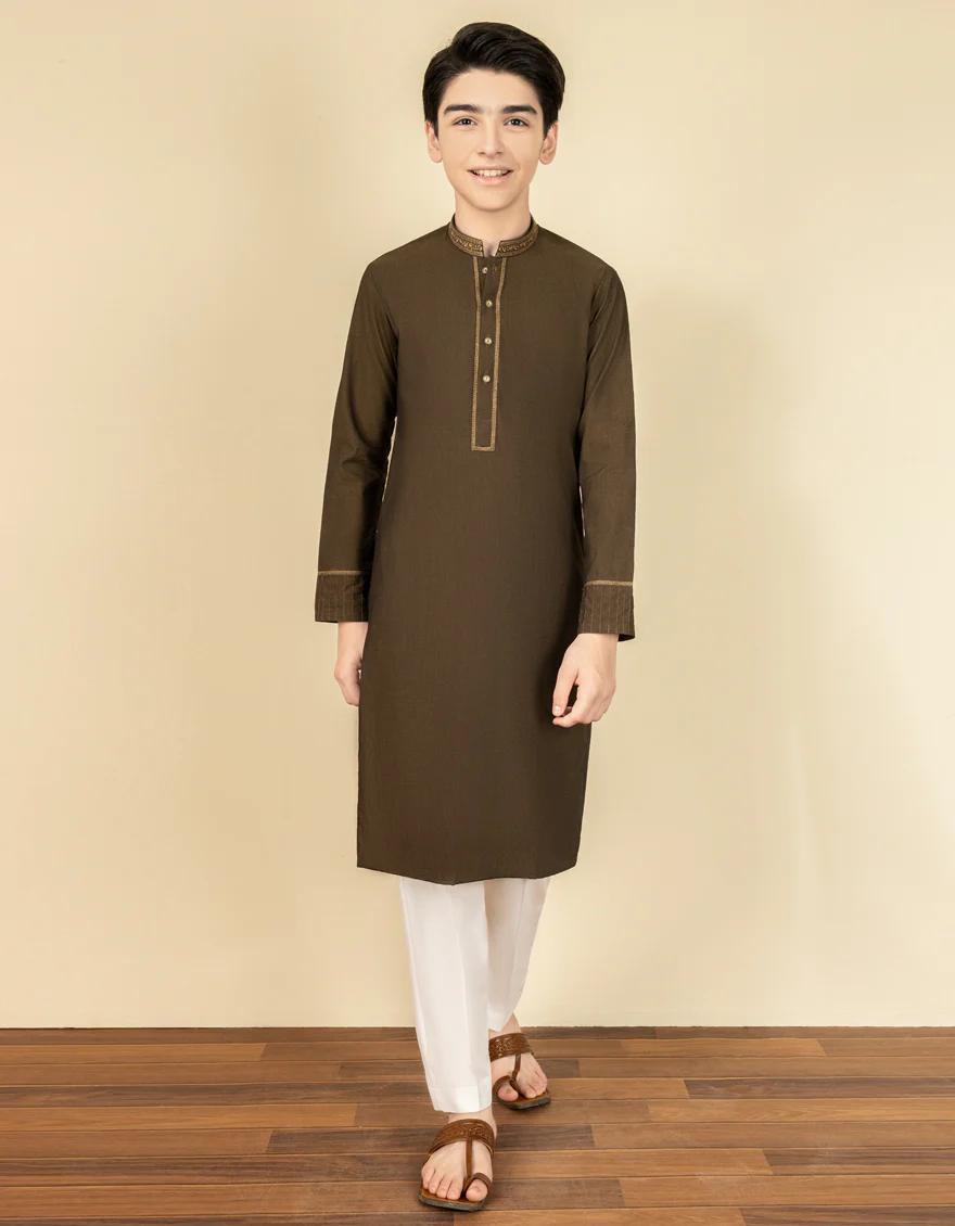 BROWN COTTON KURTA TROUSERS | JCKP-S-US-38543/S22/JJ8175-SF