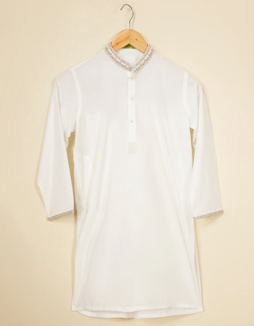 WHITE BLENDED KURTA TROUSERS | JCKP-S-US-38552/S22/JJ8174-SF