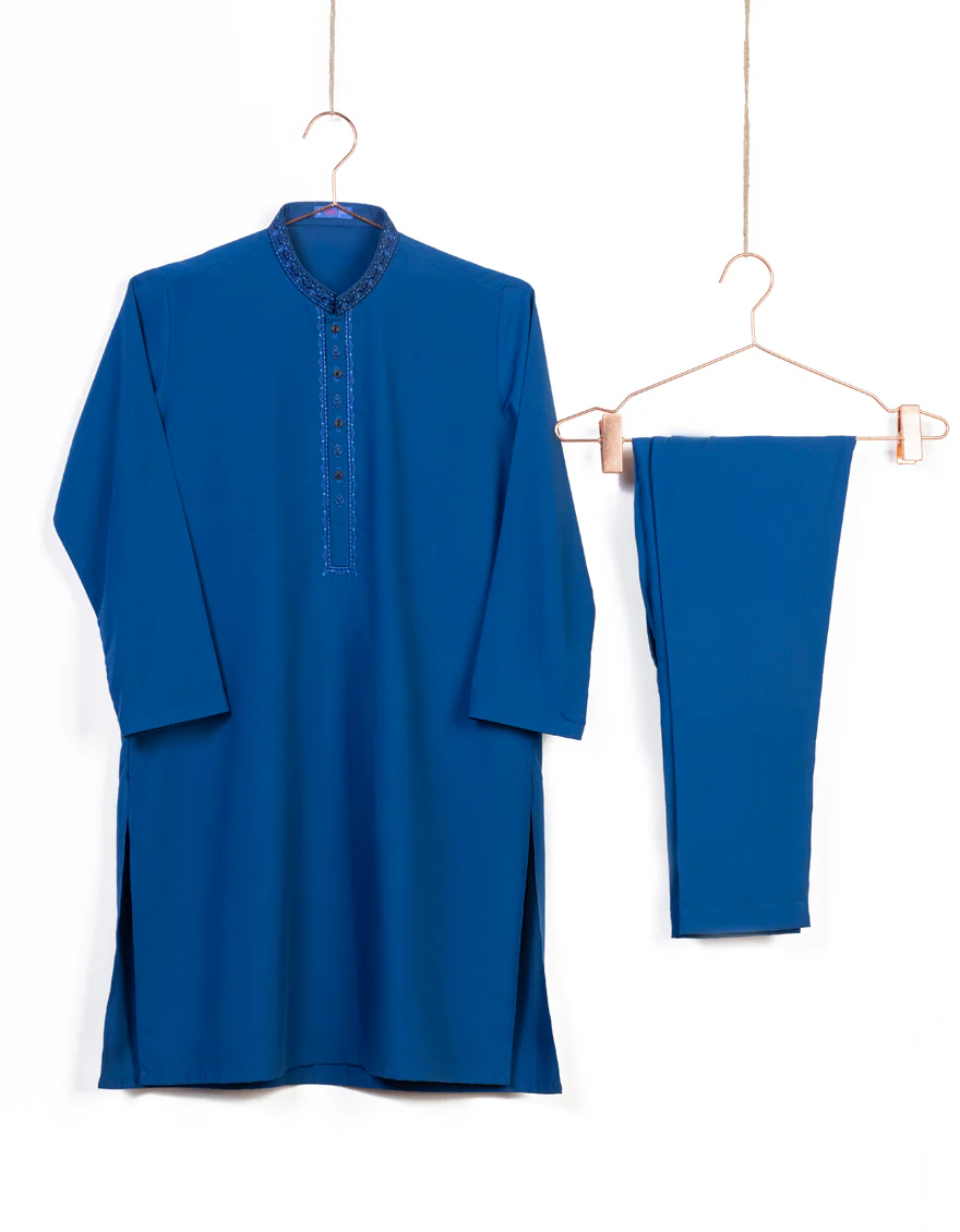 BLUE BLENDED KURTA TROUSERS | JCKP-S-US-38816/S23/JJ7673-SF