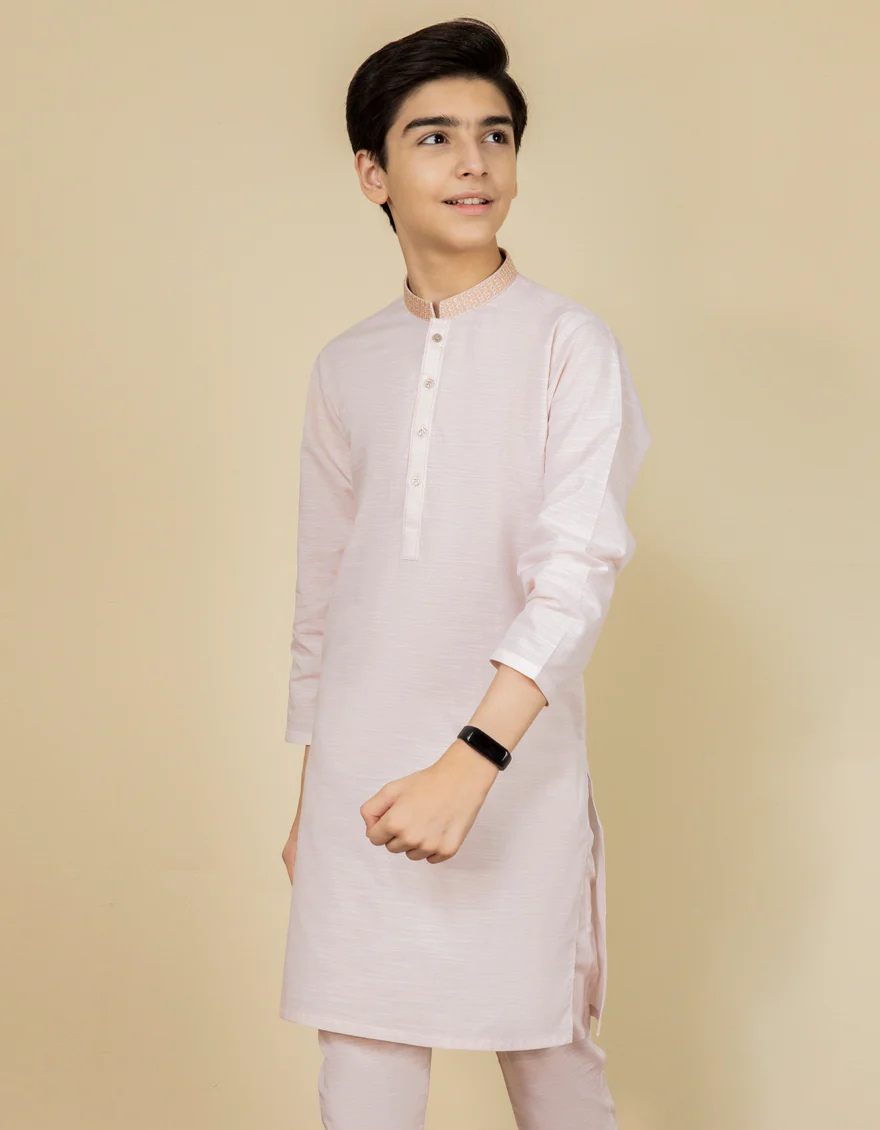 PEACH COTTON KURTA TROUSERS | JCKP-S-US-39322/S22/JJ7312-CL