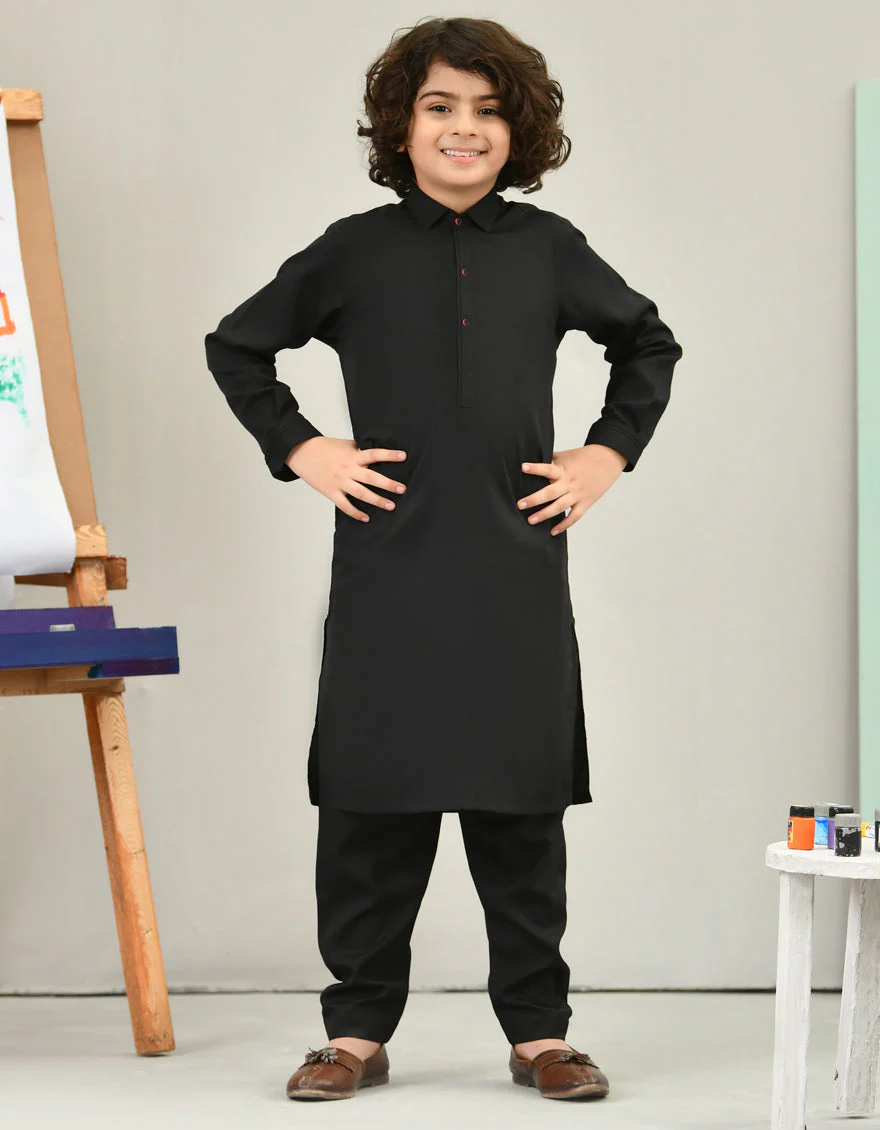 BLACK BLENDED KURTA TROUSERS | JCKP-US-45022/A22/JJ8346-CL