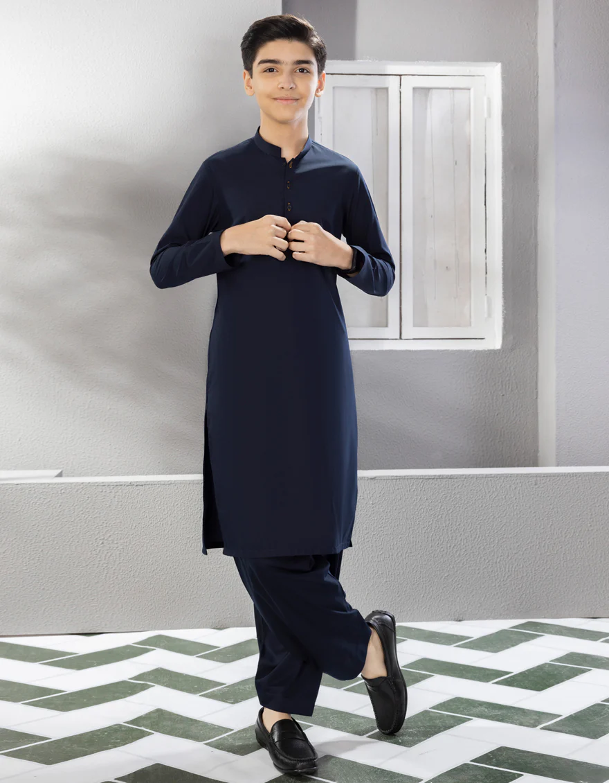 BLUE BLENDED KAMEEZ SHALWAR | JCKS-A-35835-R9-AP/S