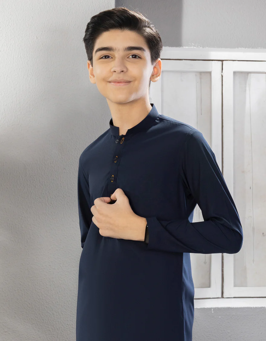 BLUE BLENDED KAMEEZ SHALWAR | JCKS-A-35835-R9-AP/S - Image 2