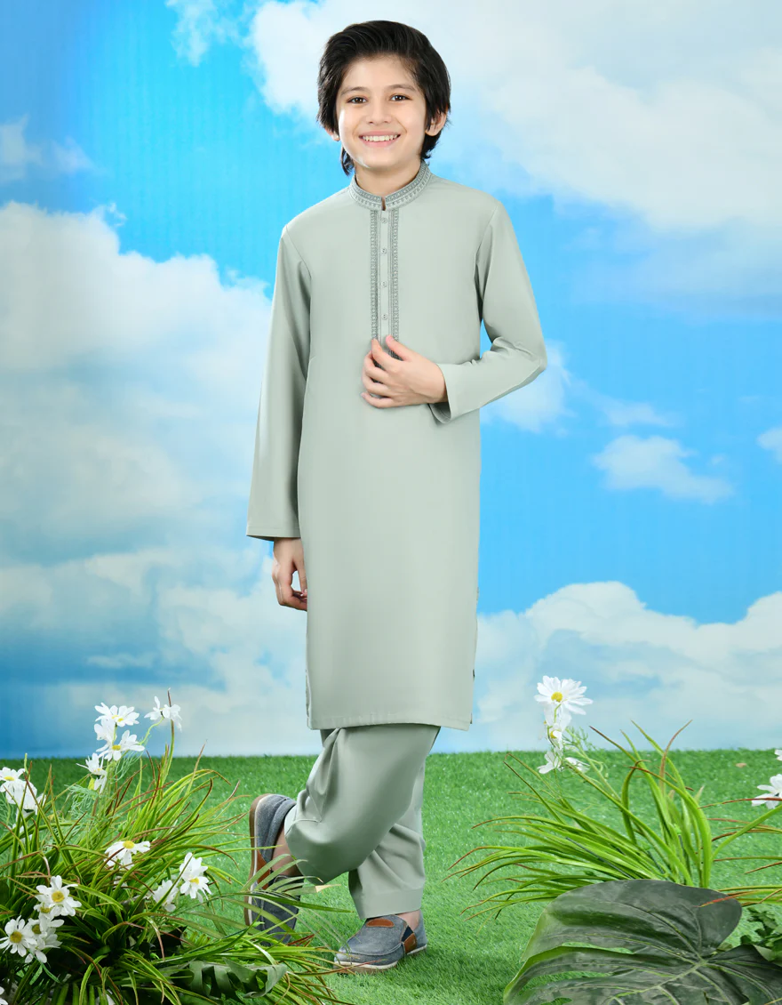 GREEN BLENDED KAMEEZ SHALWAR | JCKS-A-39053/S24/JJ9300-SF