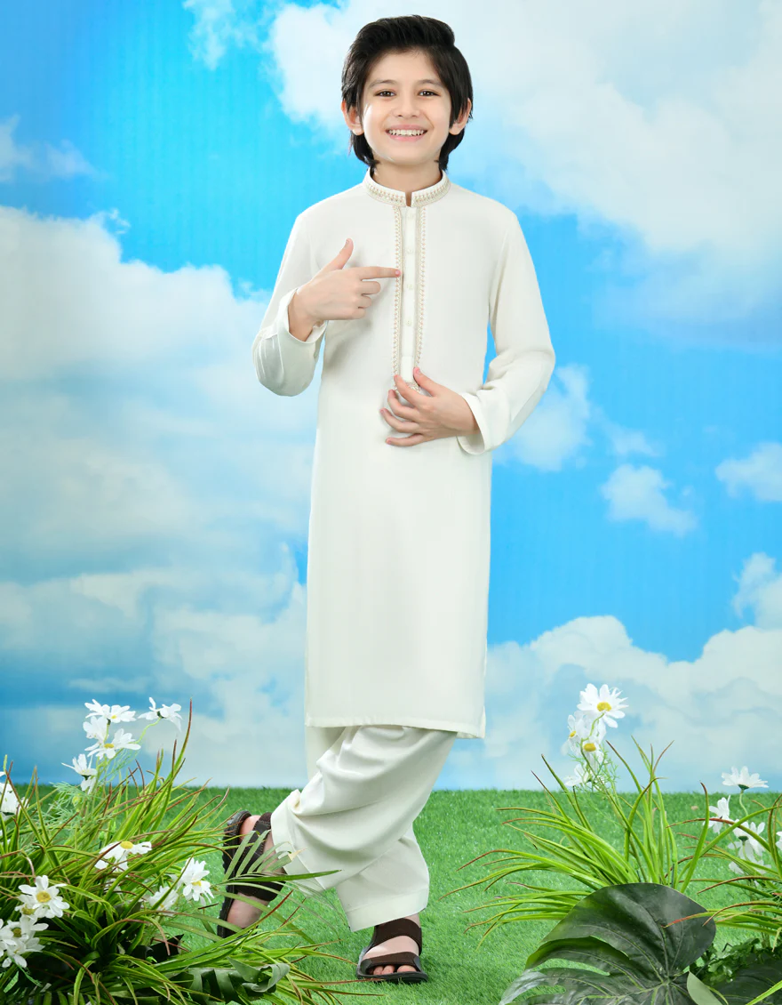 WHITE BLENDED KAMEEZ SHALWAR | JCKS-A-39113/S24/JJ9252-FL