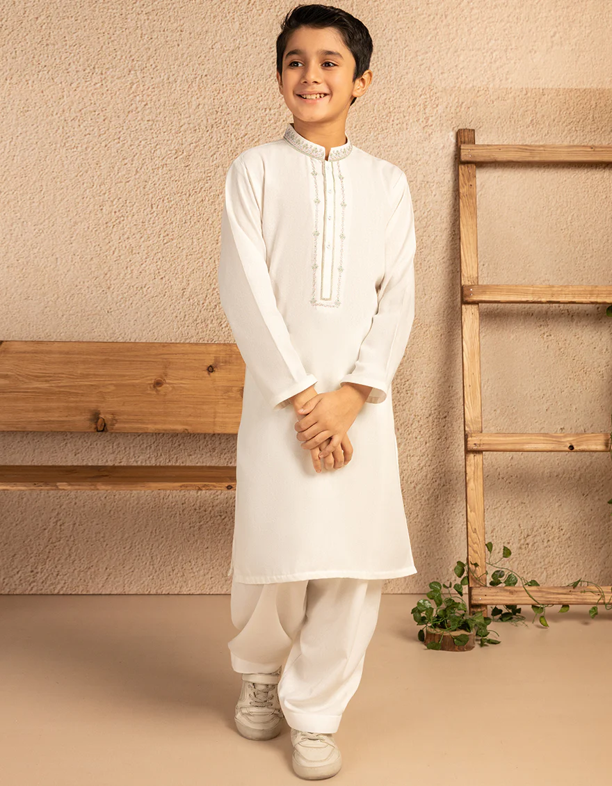 WHITE BLENDED KAMEEZ SHALWAR | JCKS-A-39279/S25/JJ9897-FL