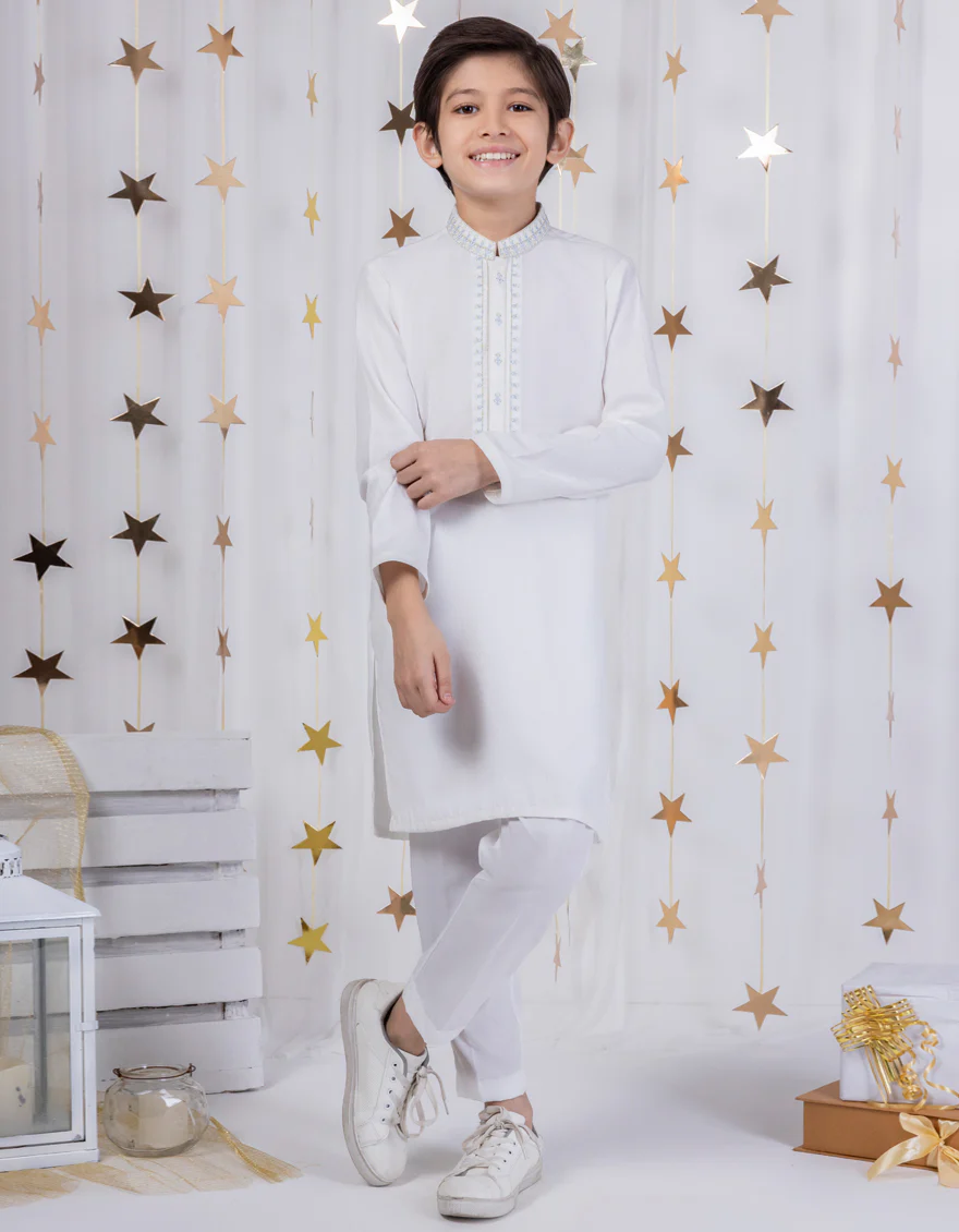 WHITE BLENDED KAMEEZ SHALWAR | JCKS-A-46315/S24/JJ9252-FL