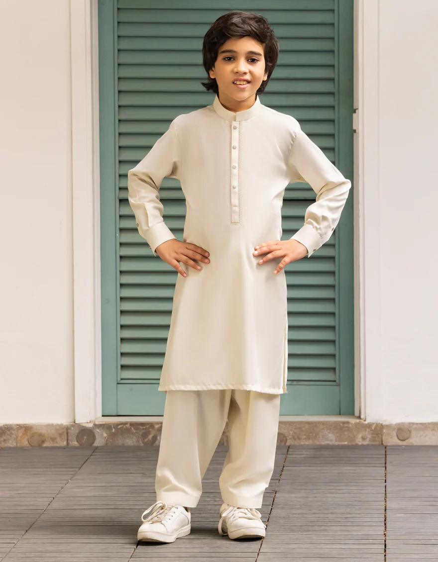 APPLE WHITE BLENDED KAMEEZ SHALWAR | JCKS-A-90505/S25/JJ9