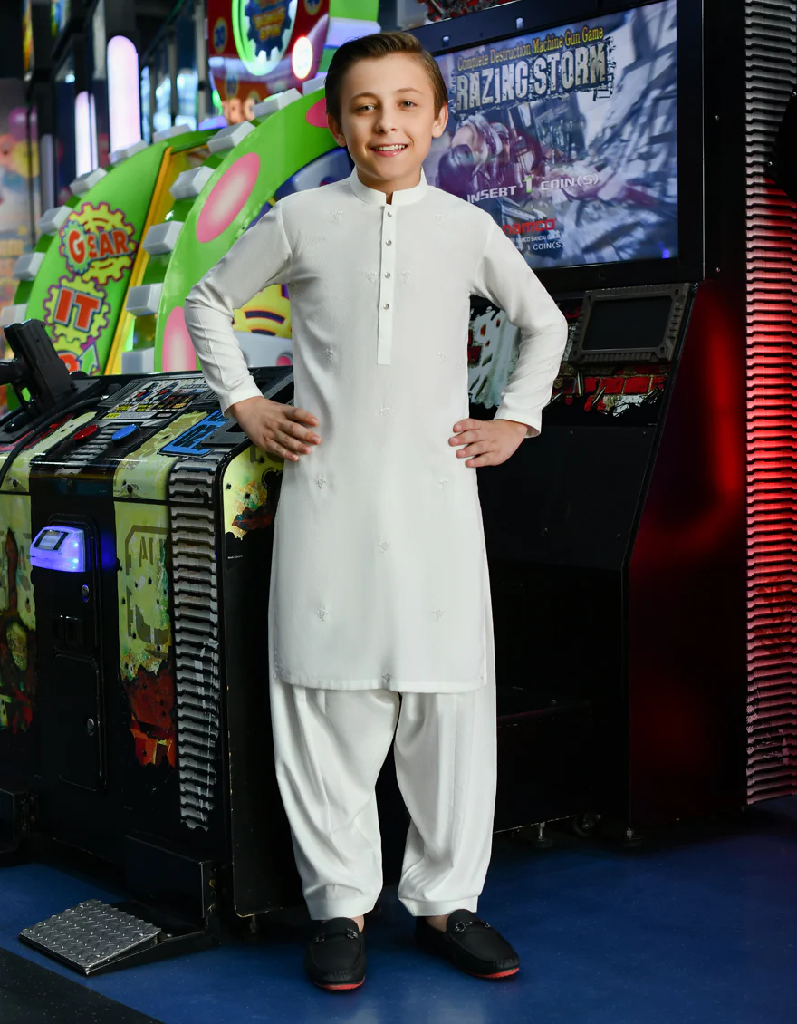 OFF WHITE BLENDED KAMEEZ SHALWAR | JCKS-A-US-34355/S23/JJ8712-FL