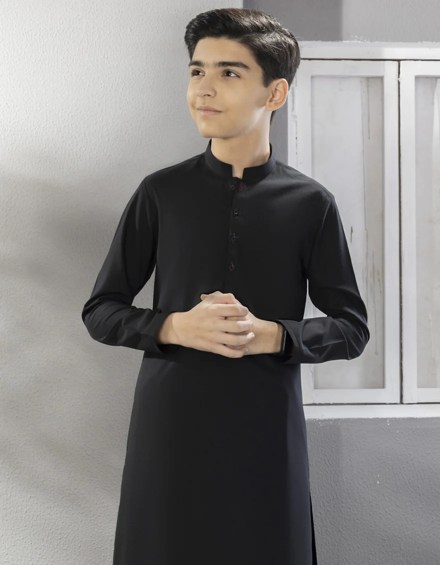 BLACK BLENDED BLACK KAMEEZ SHALWAR | JCKS-A-US-35834-R6-AP/S23/JJ8733-PN - Image 2