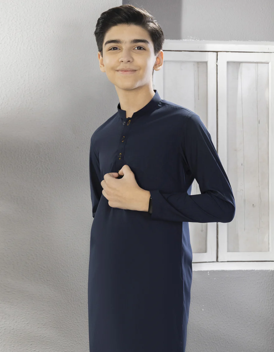 NAVY BLUE KAMEEZ SHALWAR | JCKS-A-US-35835-R3/S22/JJ7565-PN - Image 3