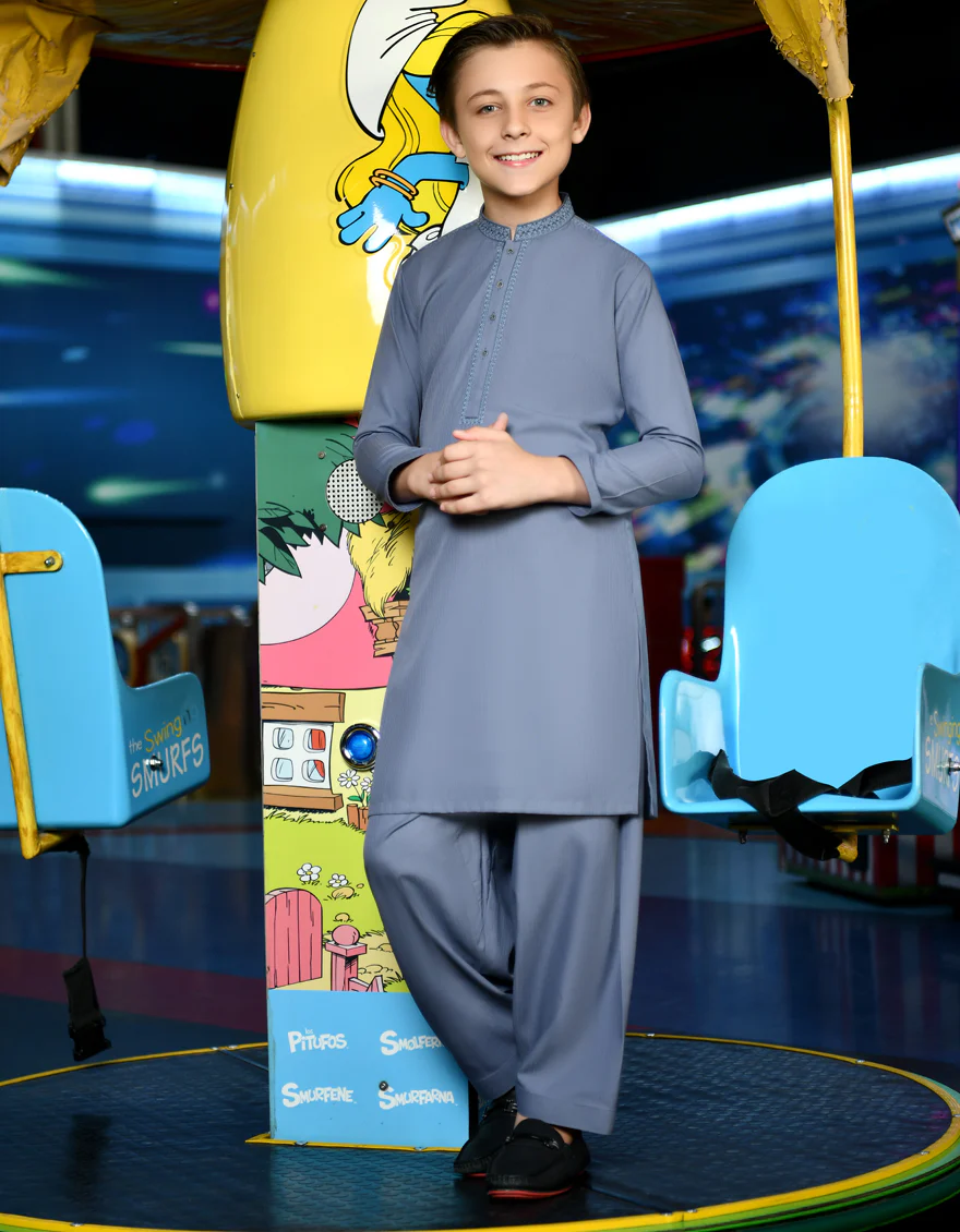 DULL GREY BLENDED KAMEEZ SHALWAR | JCKS-A-US-46144/S23/JJ8766-SF