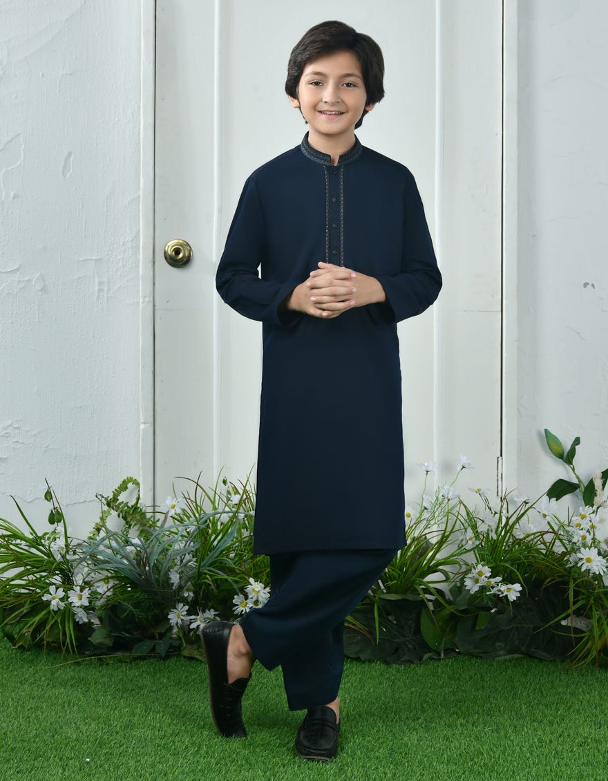 BLUE BLENDED KAMEEZ SHALWAR | JCKS-S-39044/S24/JJ7610-SF