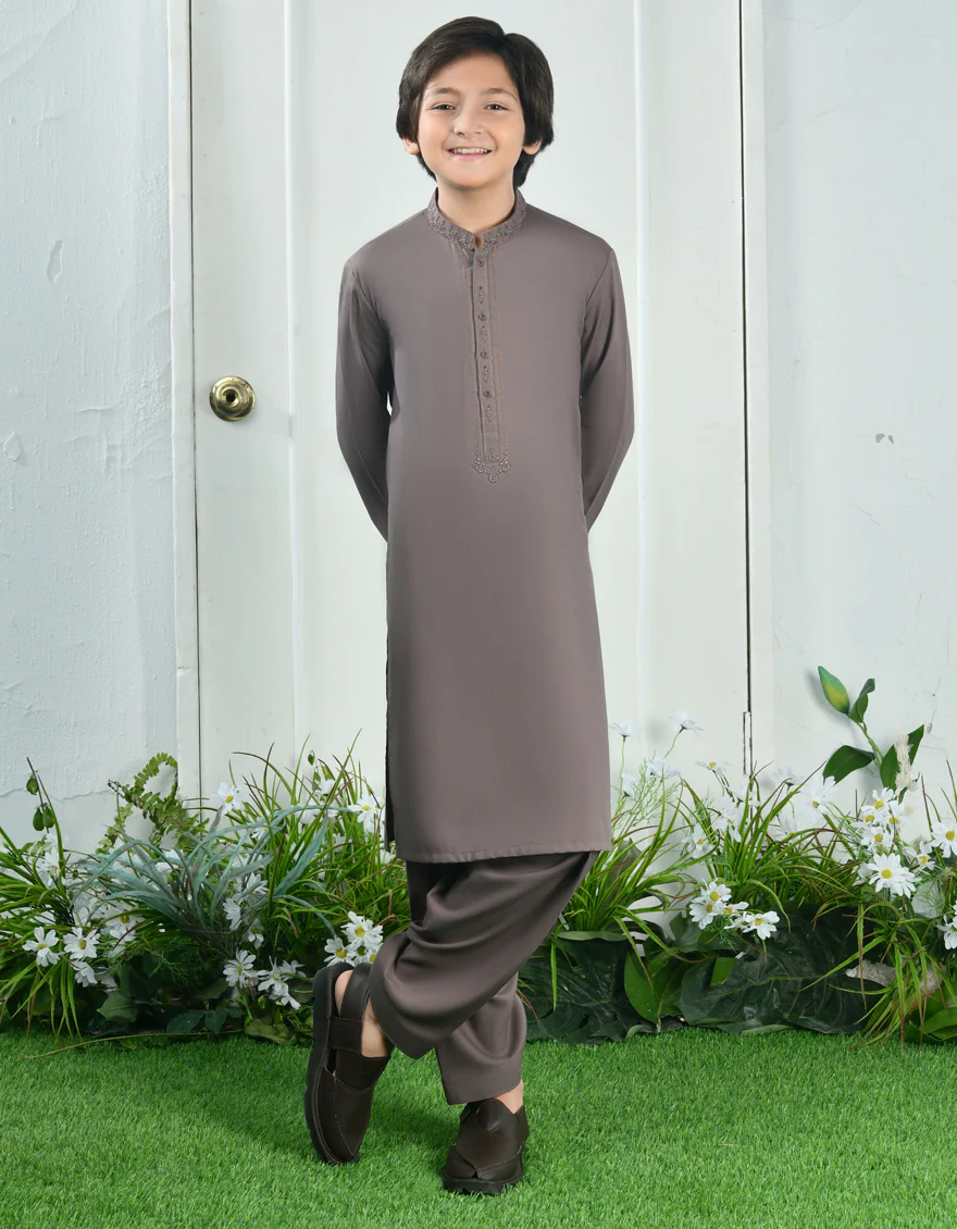 BROWN BLENDED KAMEEZ SHALWAR | JCKS-S-39067/S24/JJ9256-SF