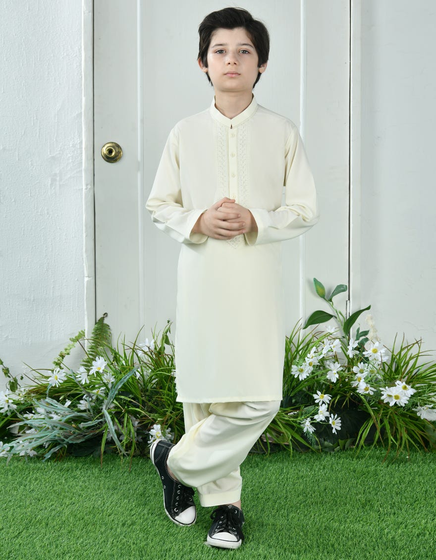 WHITE BLENDED KAMEEZ SHALWAR | JCKS-S-46321/S24/JJ9300-SF