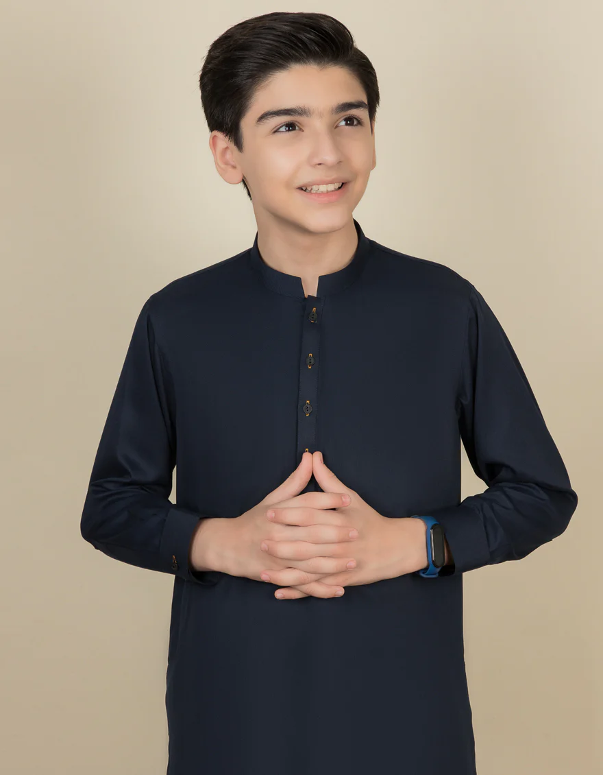 NAVY BLUE KAMEEZ SHALWAR | JCKS-S-US-35835/S22/JJ7565-PN - Image 2