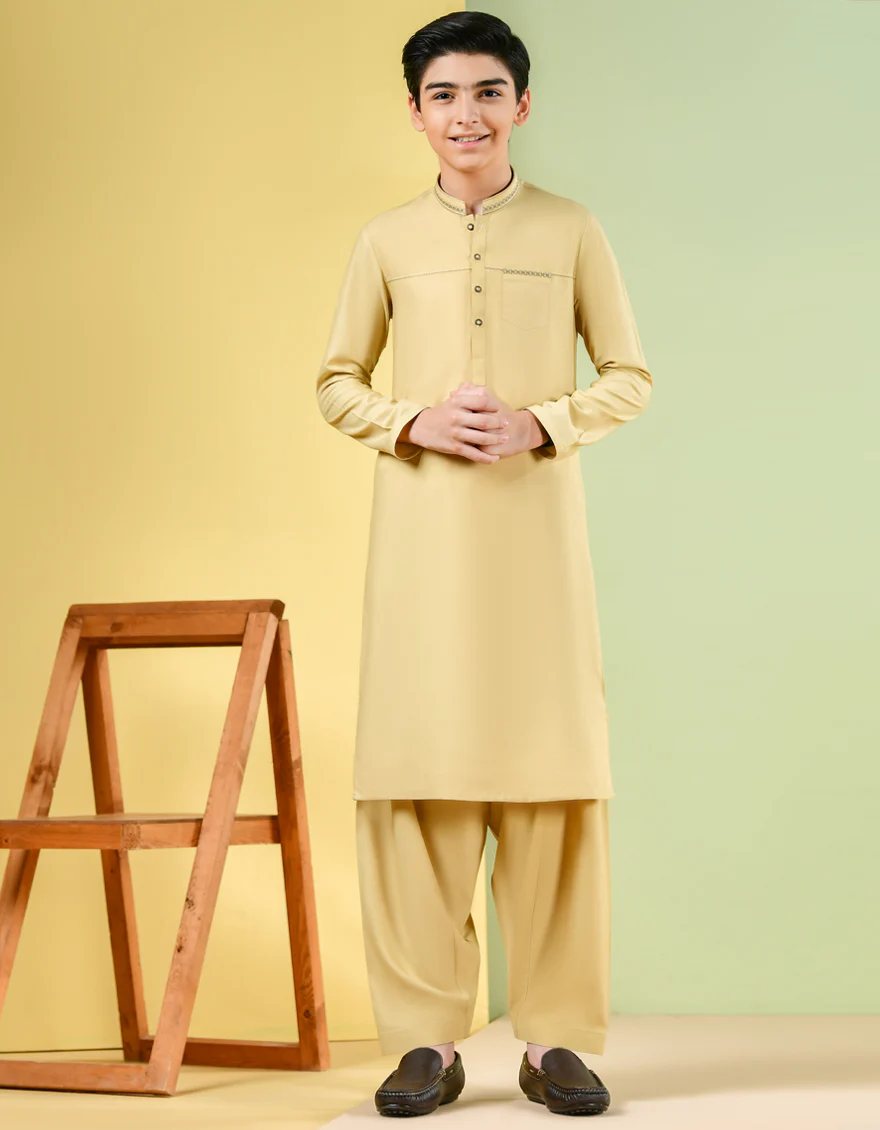 CAMEL BLENDED KAMEEZ SHALWAR | JCKS-S-US-35969/S22/JJ7669-CL