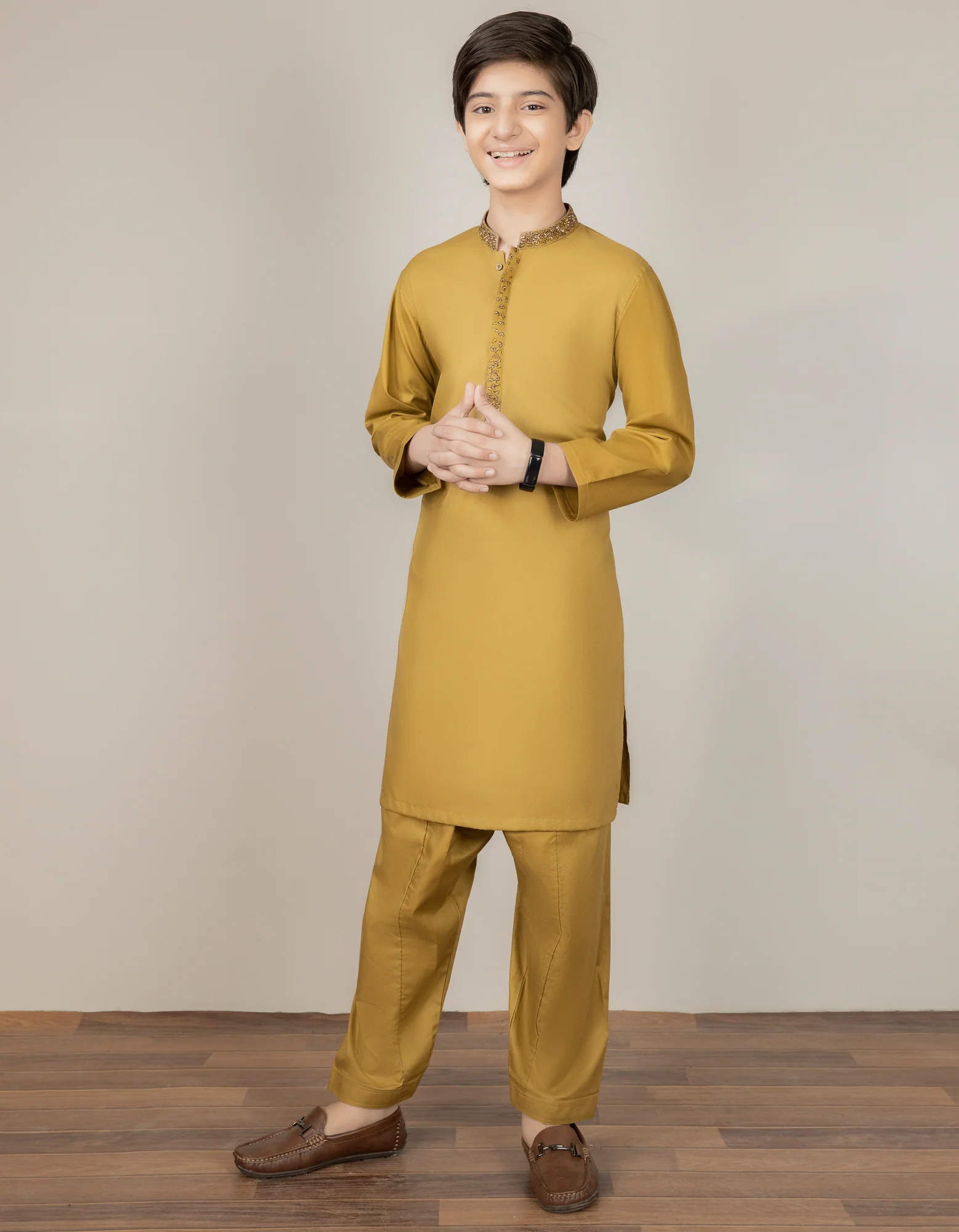 MUSTARD COTTON KAMEEZ SHALWAR | JCKS-S-US-38509/S22/JJ8132-FL