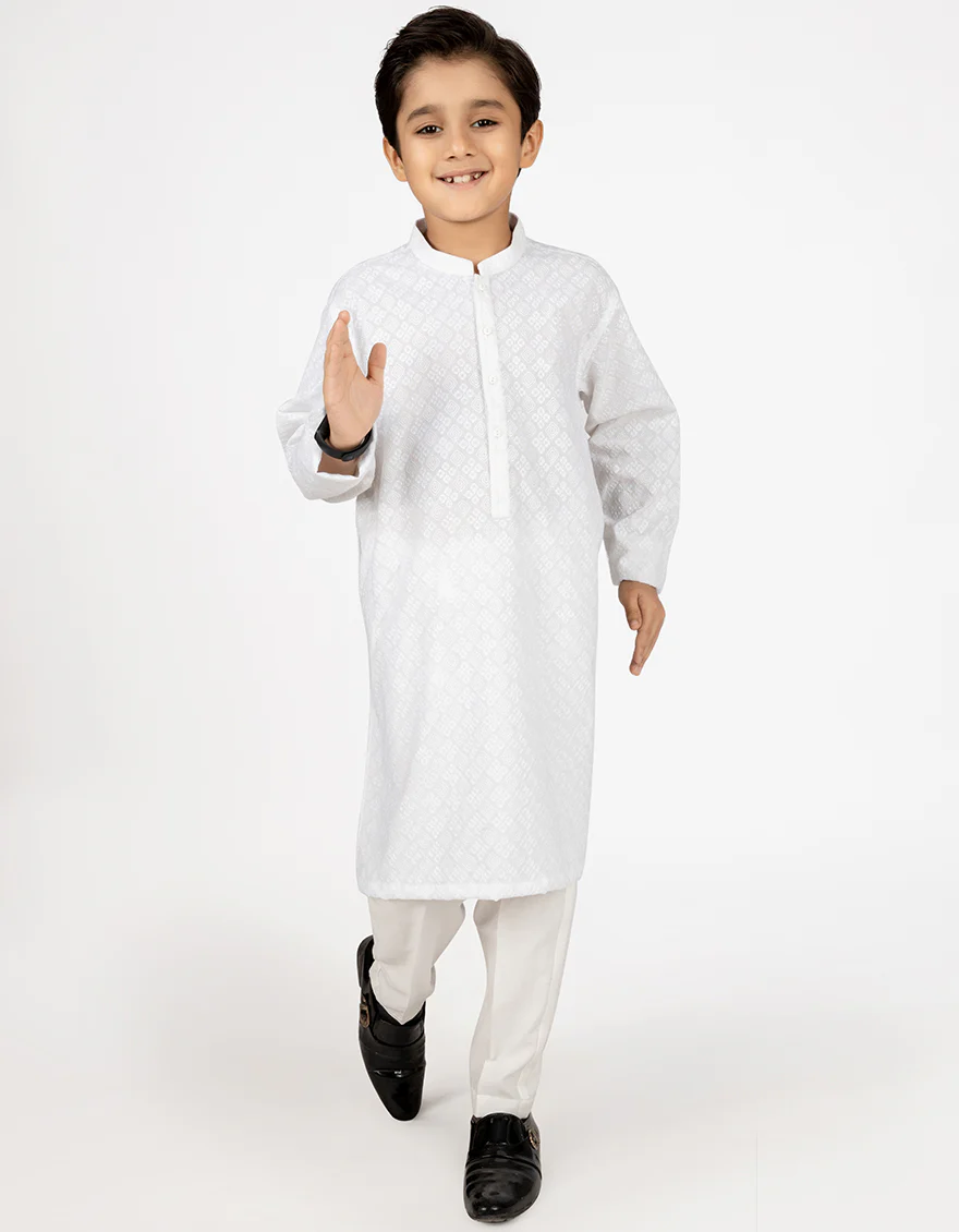 WHITE BLENDED KAMEEZ SHALWAR | JCKS-US-45009/A22/JJ8082-CL