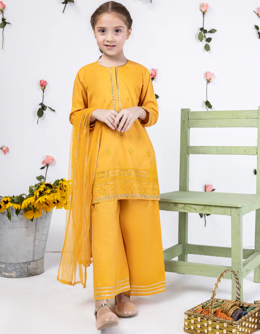 YELLOW LAWN 3PC STITCHED | JGK-S-24-1904 FB/SHI
