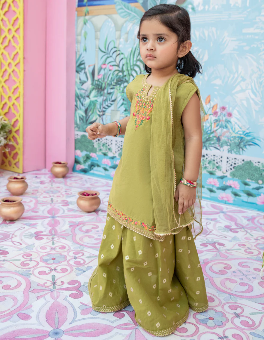 GREEN COTTON 3PC STITCHED | JGK-S-24-1916 FB/ETHNIC BLOCK-03