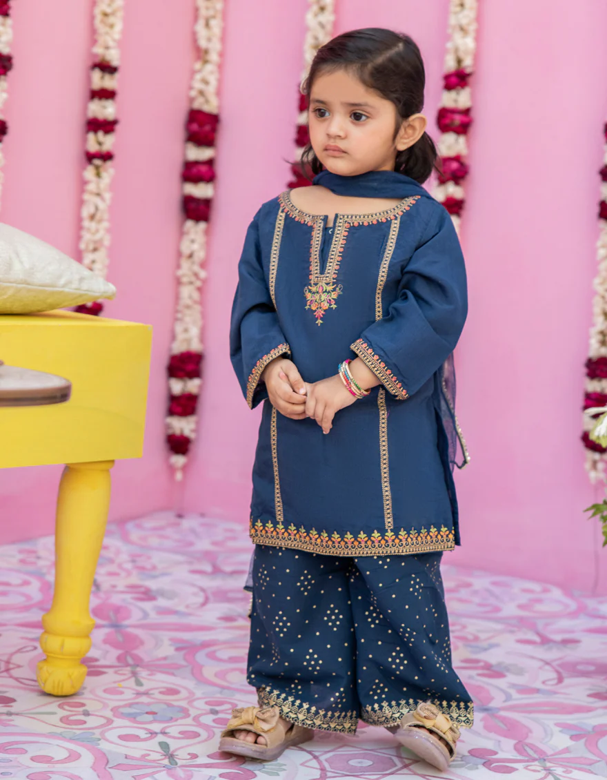 BLUE COTTON 3PC STITCHED | JGK-S-24-1917 FB/ETHNIC BLOCK-04