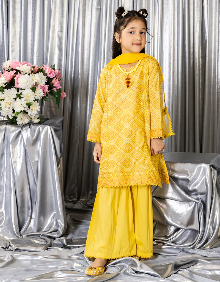 YELLOW LAWN 3PC STITCHED | JGK-S-JGP-25-1546 FB/CHUNRI TREAT-4