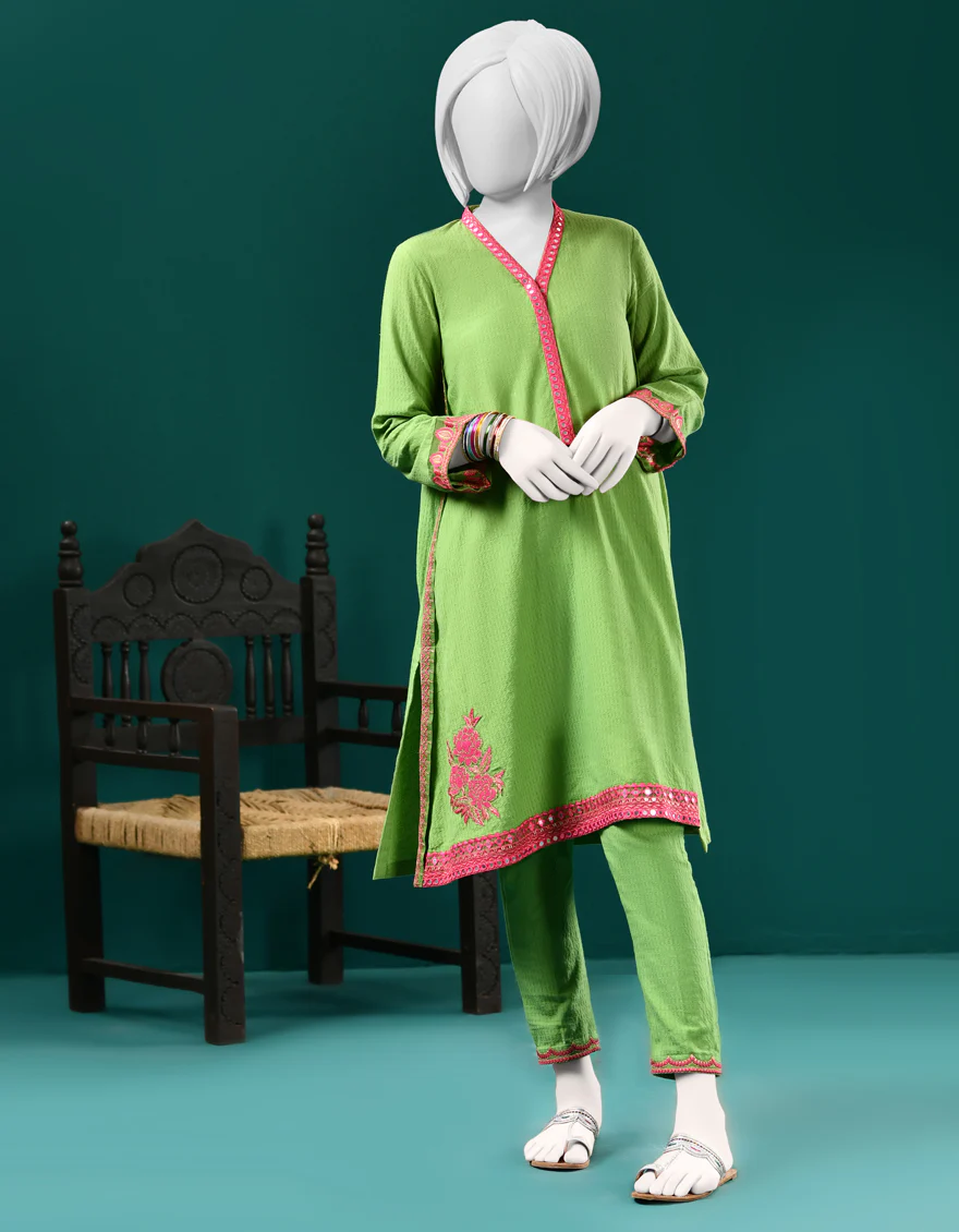 GREEN DOBBY 2PC STITCHED | JGK-S-JJT2-US-22-037 FB/MIX-3903