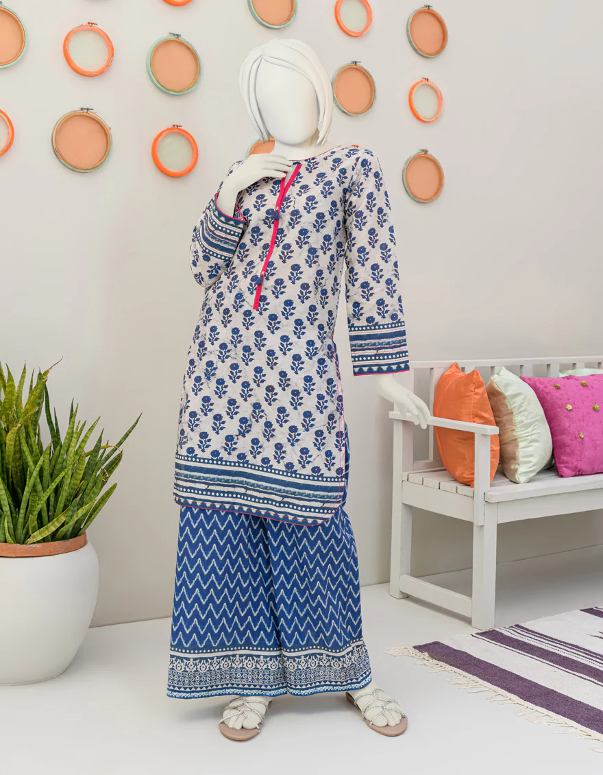 WHITE BLUE CAMBRIC 2PC STITCHED | JGK-S-JJT2-US-23-057 FB/COBALT