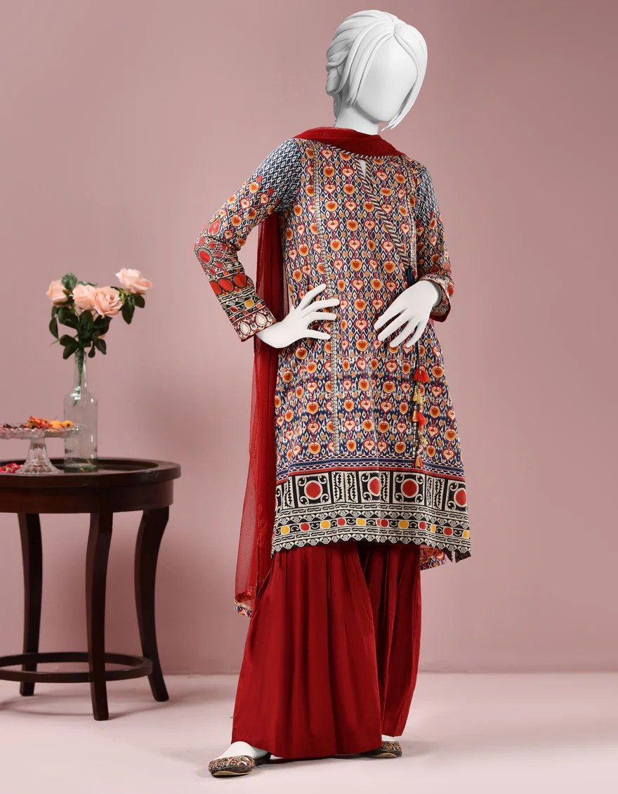 BLUE CAMBRIC 3PC STITCHED | JGK-S-JJTS-US-22-033 FB/RAINI(22-3169)