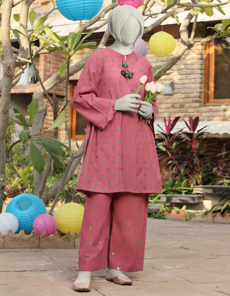 PINK JACQUARD 2PC STITCHED | JGK-S-JTST-25-420 FB/ZARDOZI-02