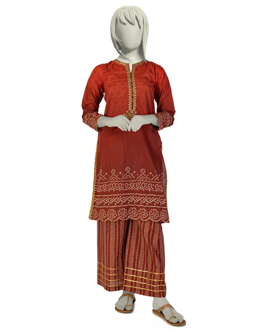 RUST LAWN 2PC STITCHED | JGK-S-JTST-25-425 FB/ROZANA-7
