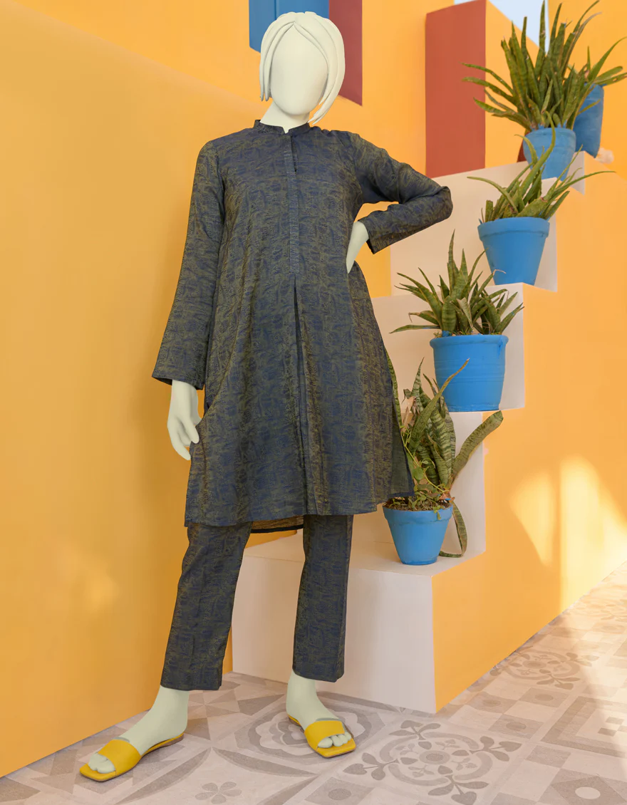 GREEN JACQUARD 2PC STITCHED | JGK-S-YGTL-410-23 FB