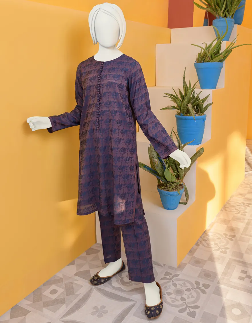 PURPLE JACQUARD 2PC STITCHED | JGK-S-YGTL-412-23 FB