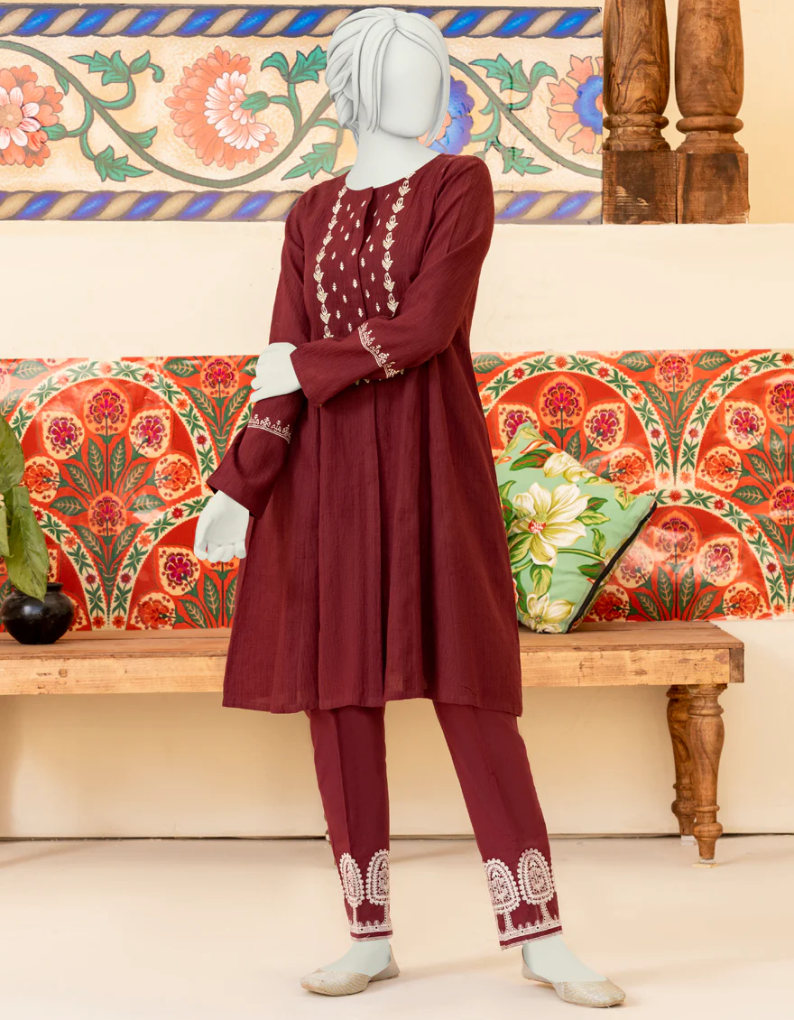 RUST DOBBY 2PC STITCHED | JGK-S-YGTL-US-411-22 FB/AZALIA