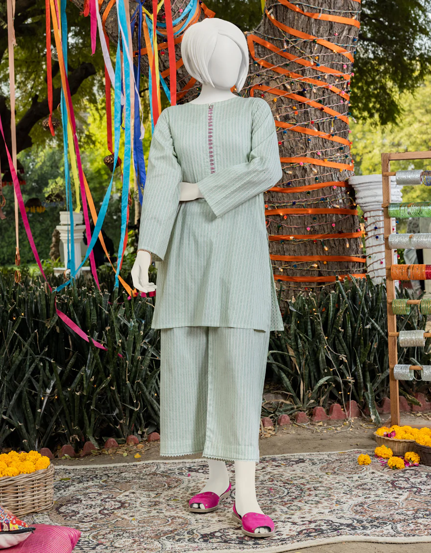 GREEN DYED 2PC STITCHED | JGK-S-YGTL-US-423-23 FB/RAINAH-630