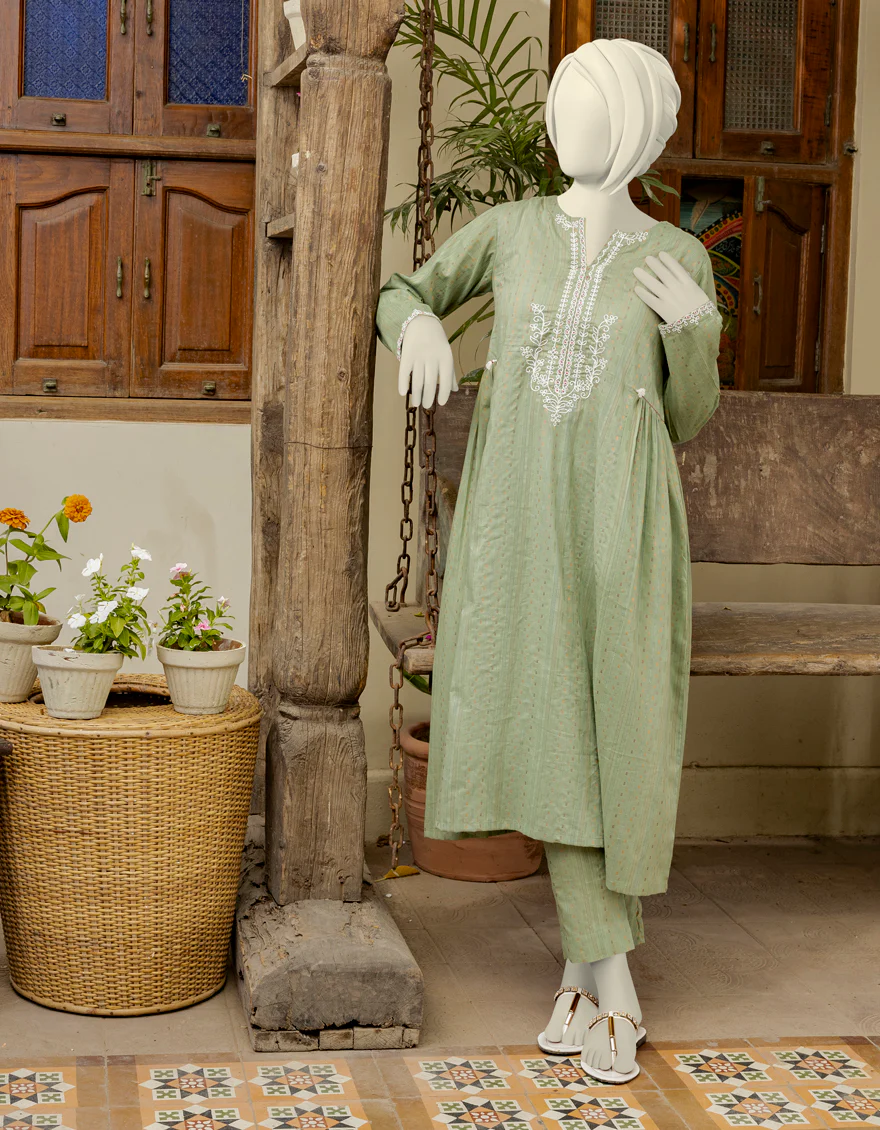 GREEN DORIYA 2PC STITCHED | JGK-S-YGTL-US-432-23 FB/ZEBAISH-3