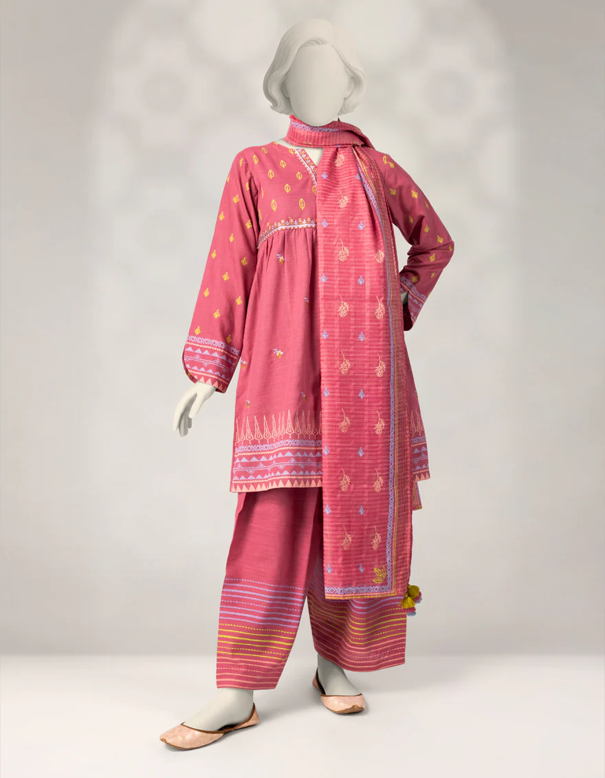 PINK KHADDAR SLUB 3PC STITCHED | JGK-W-JTP-25-630 FB/BLOCKED-02
