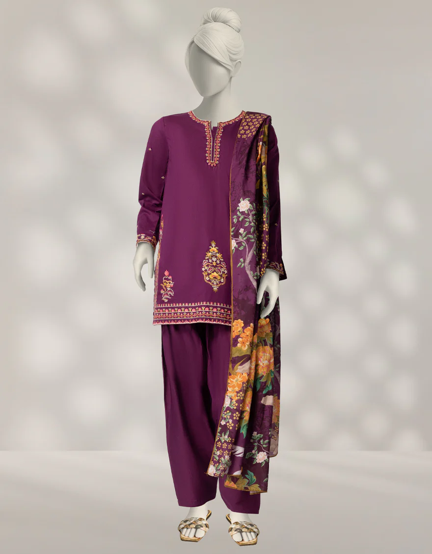 PURPLE CAMBRIC 3PC STITCHED | JGK-W-JTP-25-636 FB/IKAGAI-4