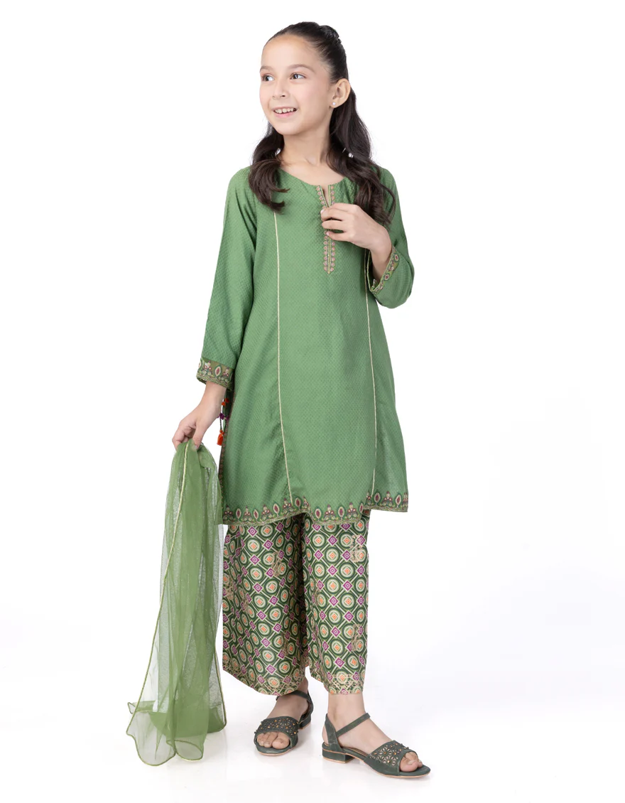 GREEN DOBBY 3PC STITCHED | JGK-W-JWK-24-5004 FB/RANI-G-02