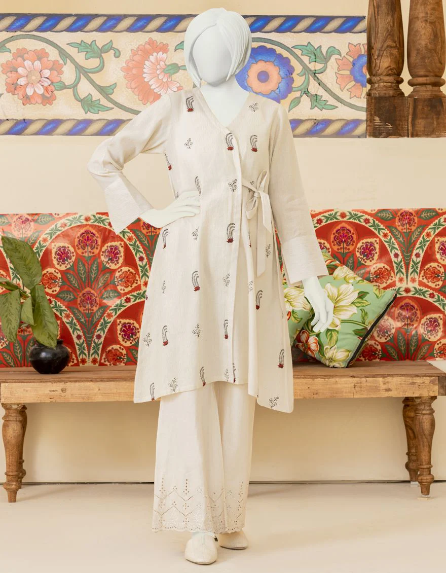 OFF WHITE DOBBY 2PC STITCHED | JGK-YGTL-S-US-412-22 FB/CAMELLIA